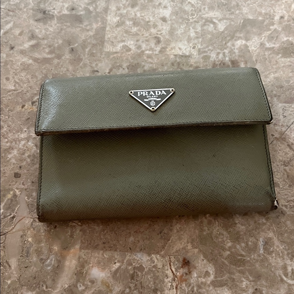 Prada olive Leather Wallet. Lots of life left 
GUC. Leather is in good shape - Picture 12 of 12